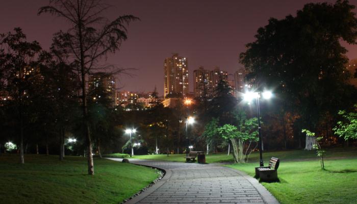 91香蕉下载导航照明小區步道照明夜景效果圖