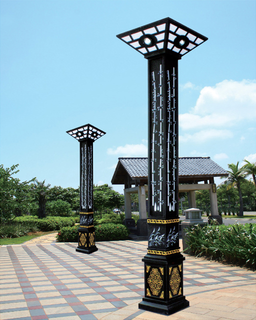 廣場鏤空方柱形LED91香蕉视频污版柱圖片