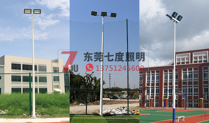 戶外籃球場照明燈杆樣式一：圓錐形立杆圖片樣式