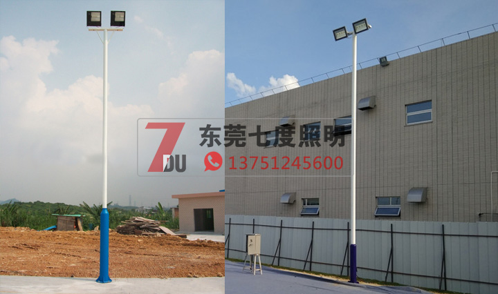 戶外籃球場照明燈杆樣式二：等徑大小杆樣式圖片