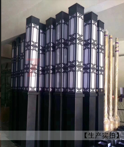 (QDJGDZ-016)廣場中式鏤空方形91香蕉视频污版柱生產實拍圖片