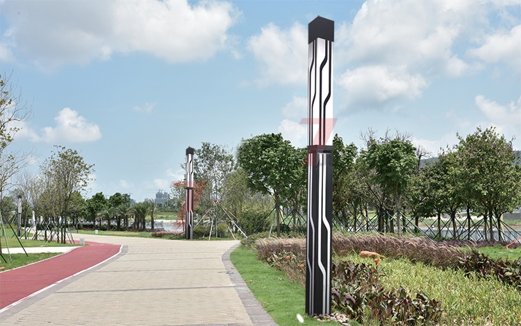 (QDJGDZ-013)3米園林現代簡約LED91香蕉视频污版柱公園安裝效果圖