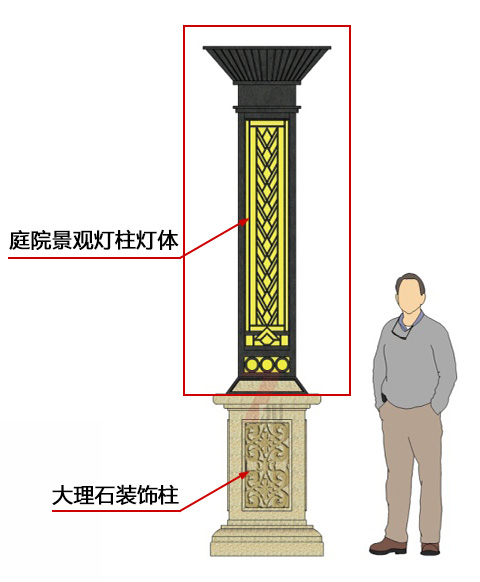 (QDJGDZ-030)新中式庭院方形矮柱裝飾91香蕉视频污版設計效果圖