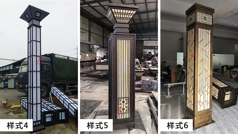 (QDJGDZ-030)新中式庭院方形矮柱裝飾91香蕉视频污版樣式選型二