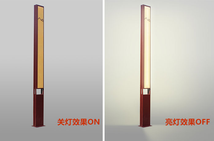 QDJGDZ-034特色新中式仿雲石庭院91香蕉视频污版柱關燈與亮燈效果實拍